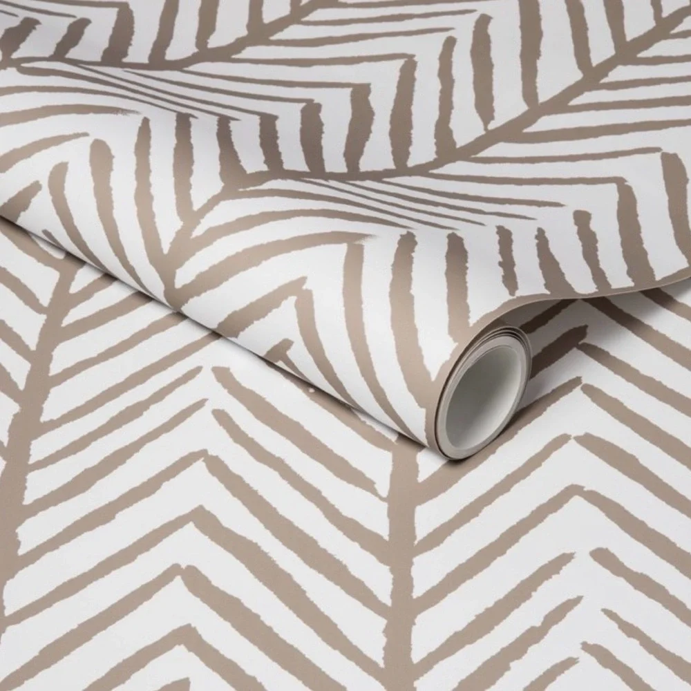 Neutral Taupe Chevron Wallpaper Roll - Home Wall Decor